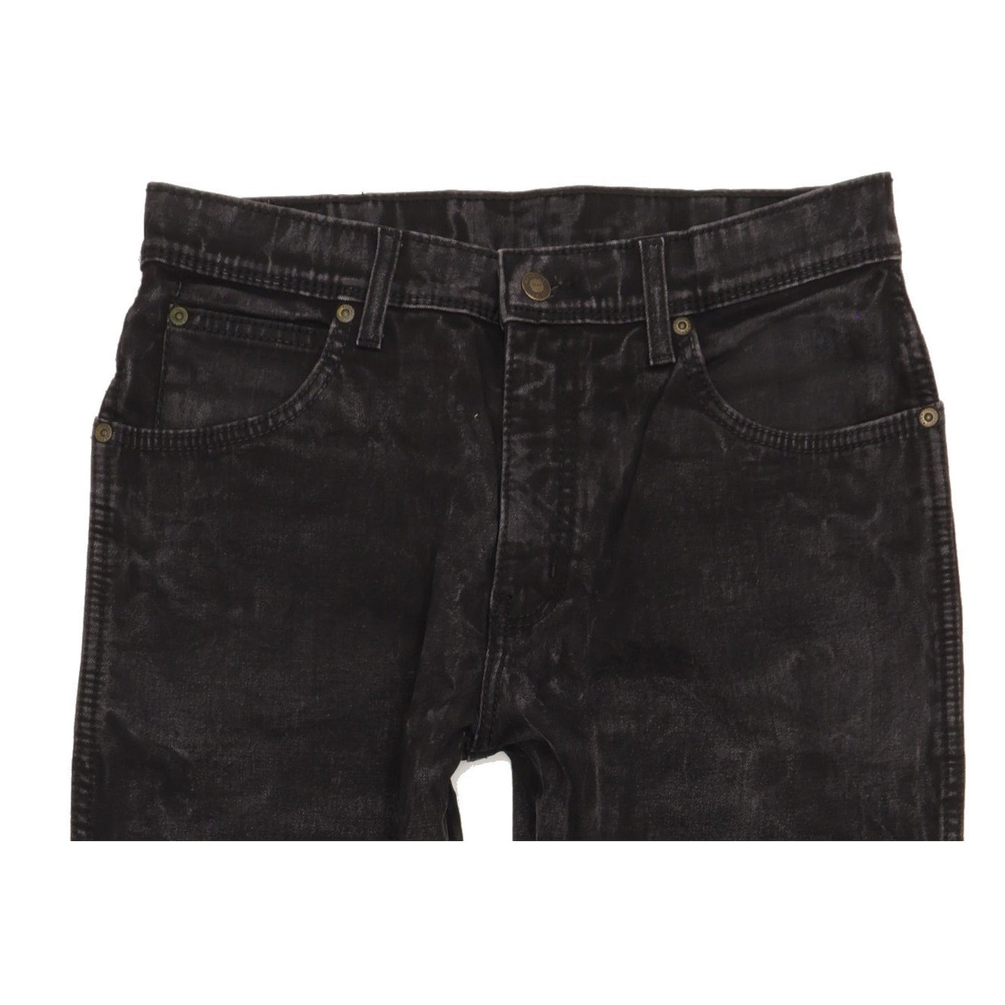 Wrangler Durable Quality Men Black Straight Regular Stretch Jeans W32 L30