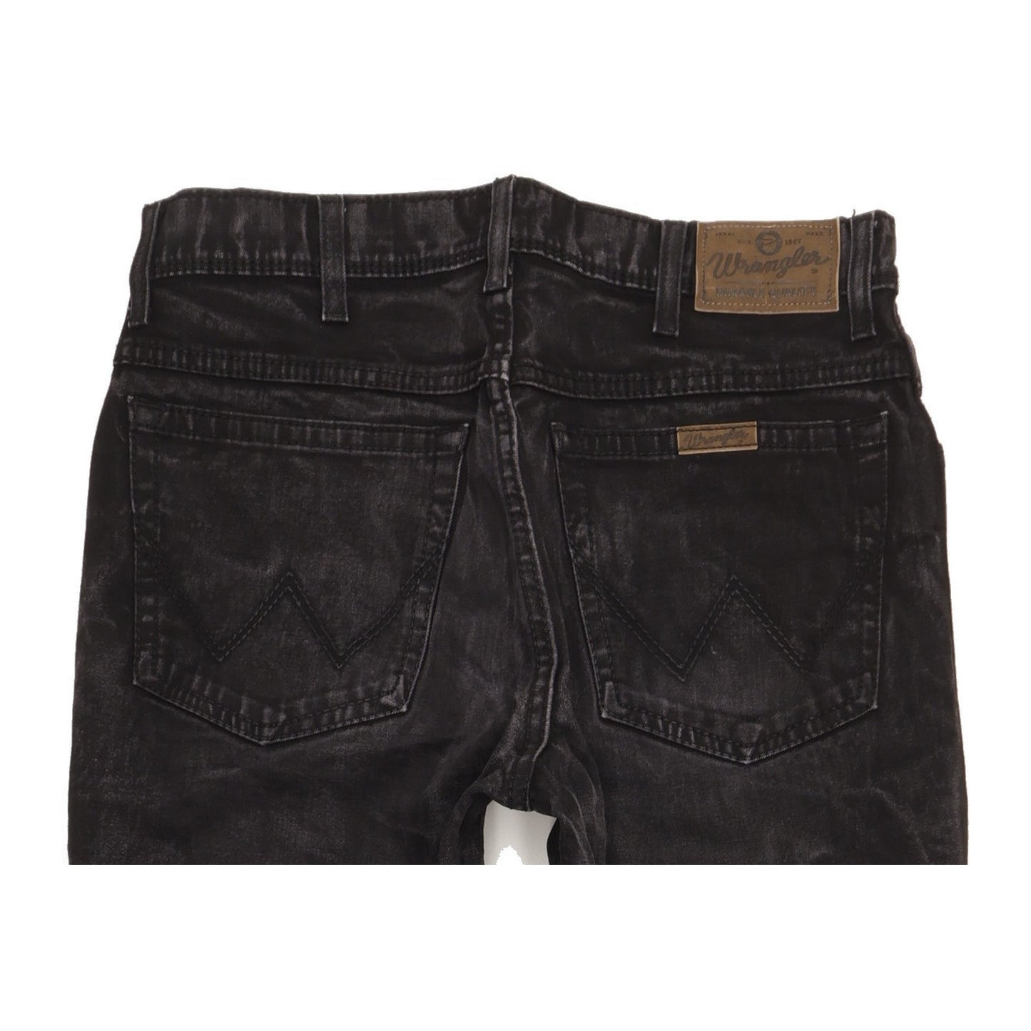 Wrangler Durable Quality Men Black Straight Regular Stretch Jeans W32 L30