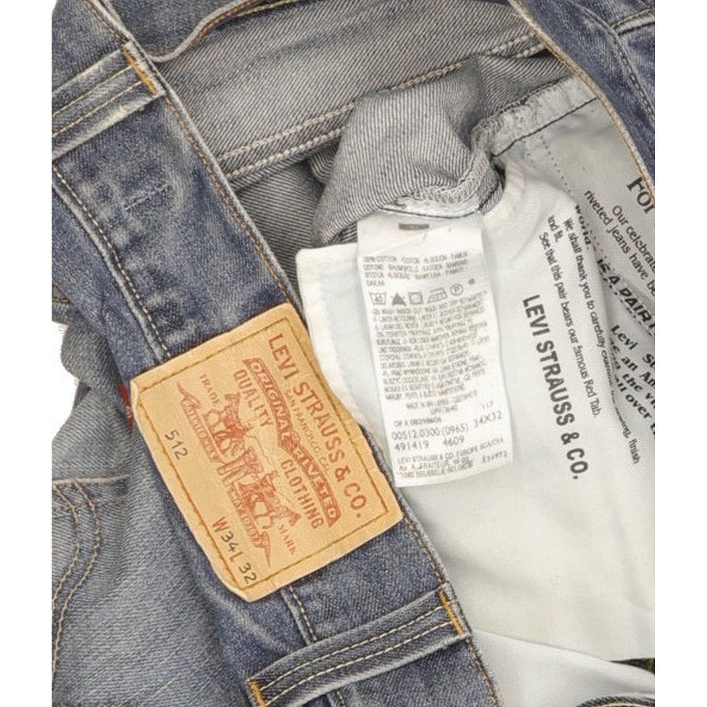 Levi's 512 Men Blue Bootcut Slim Jeans W34 L31