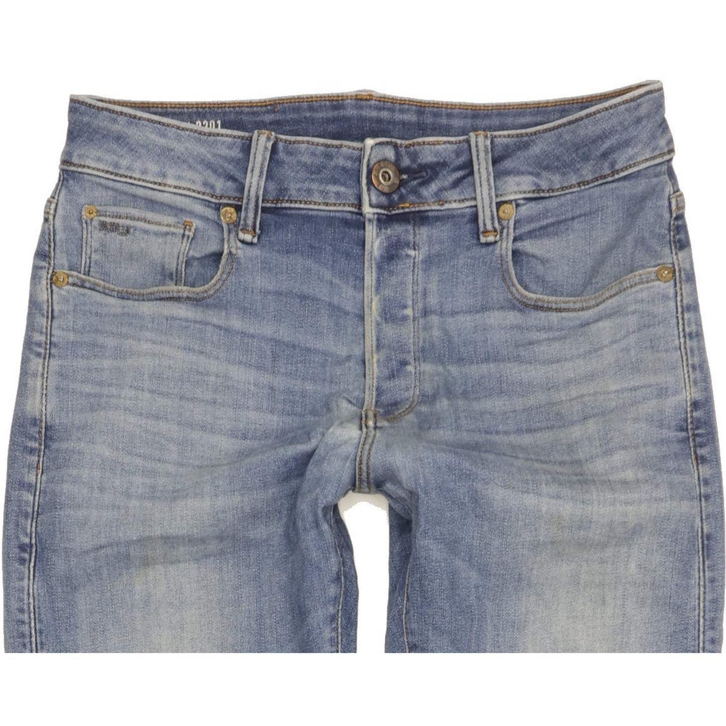 G-Star 3301 Men Blue Straight Slim Stretch Jeans W29 L32