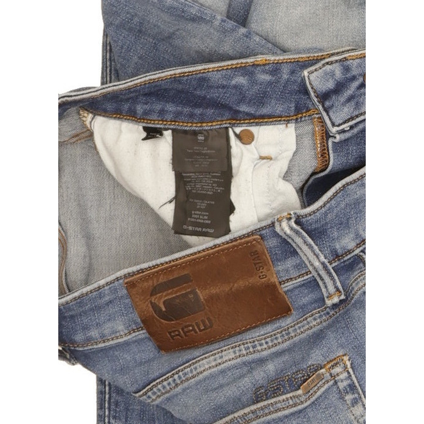 G-Star 3301 Men Blue Straight Slim Stretch Jeans W29 L32
