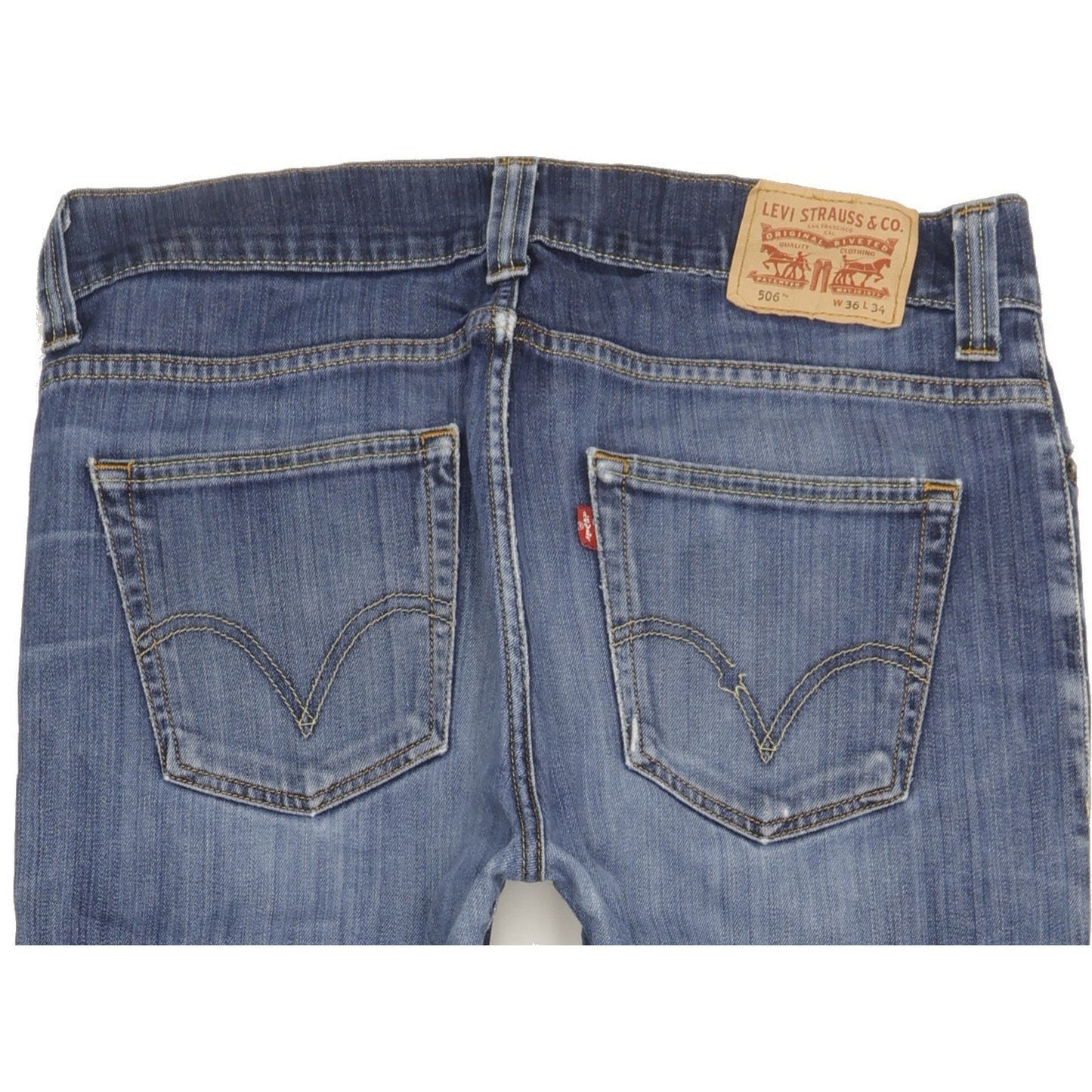 Levi's 506 Men Blue Straight Regular Stretch Jeans W36 L33