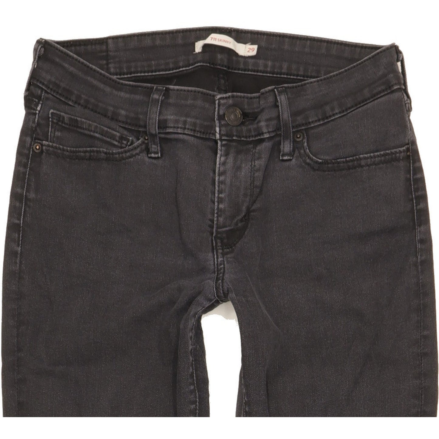 Levi's 711 Women Black Skinny Slim Stretch Jeans W29 L29