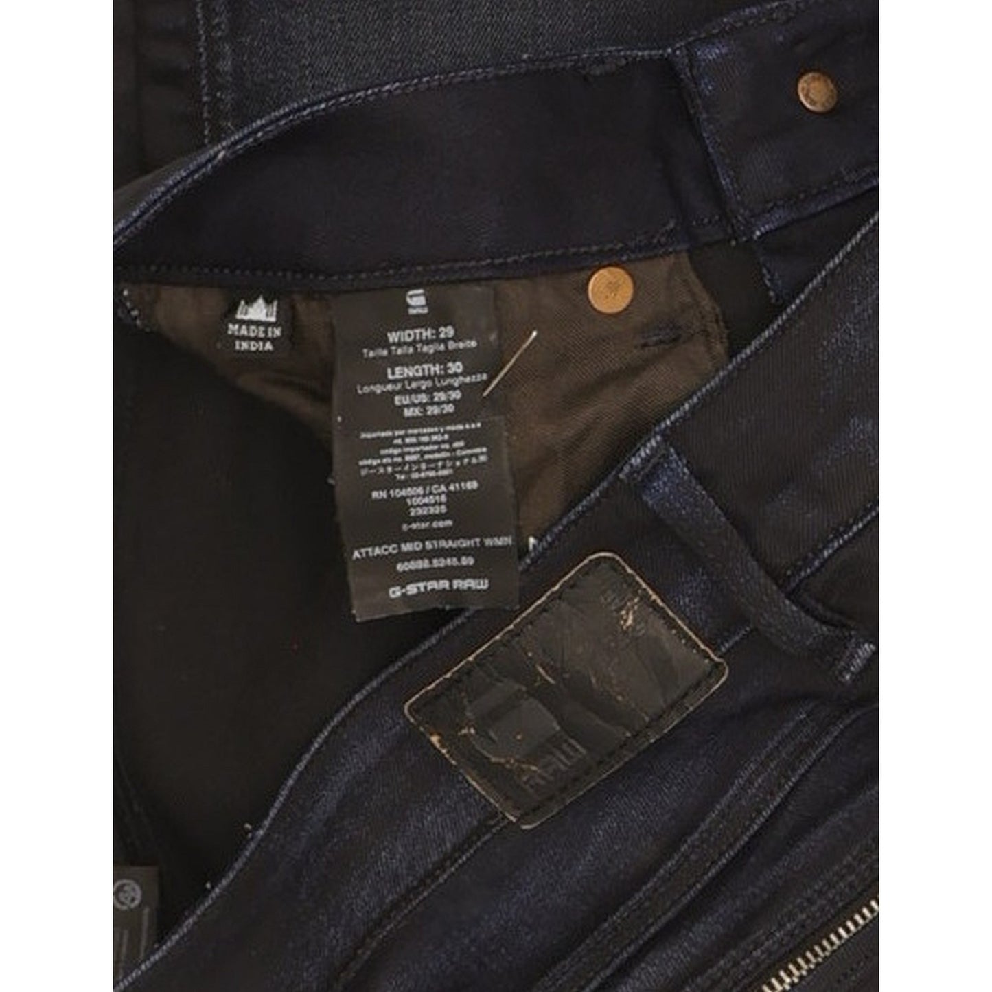 G-Star Attacc Women Navy Straight Slim Stretch Jeans W29 L30