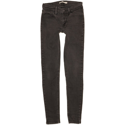 Levi's 710 Super Women Black Skinny Slim Stretch Jeans W27 L30