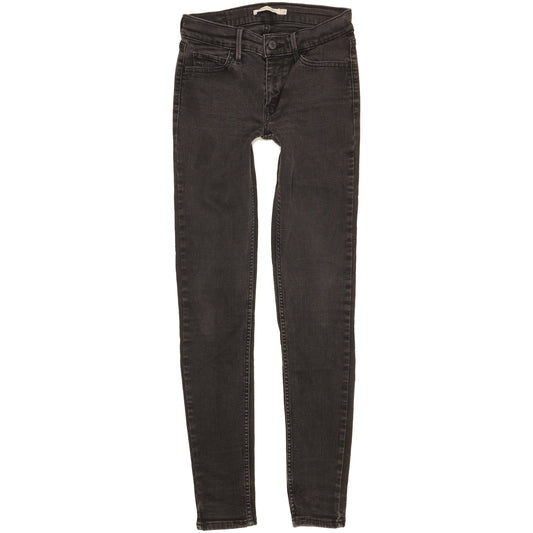 Levi's 710 Super Women Black Skinny Slim Stretch Jeans W27 L30