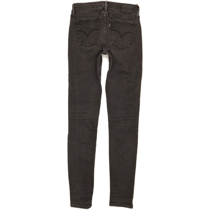 Levi's 710 Super Women Black Skinny Slim Stretch Jeans W27 L30