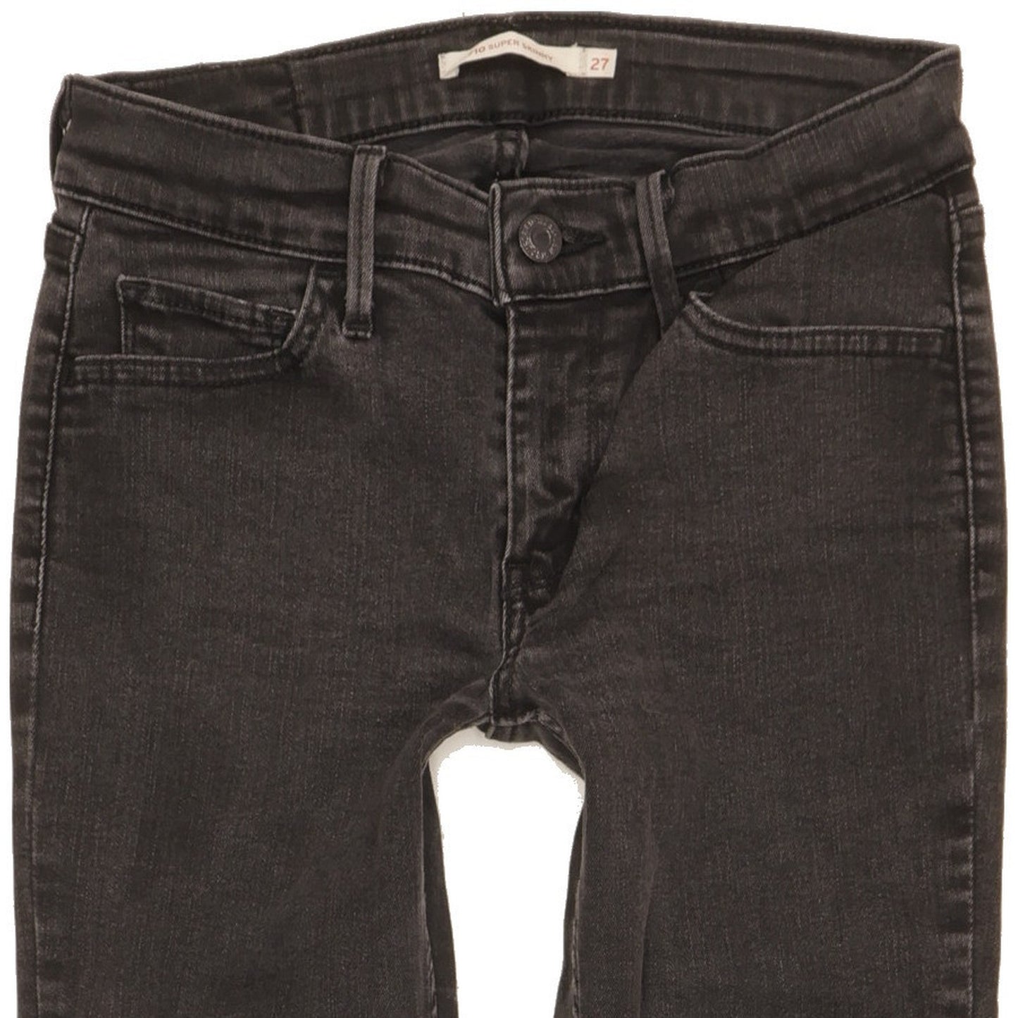 Levi's 710 Super Women Black Skinny Slim Stretch Jeans W27 L30