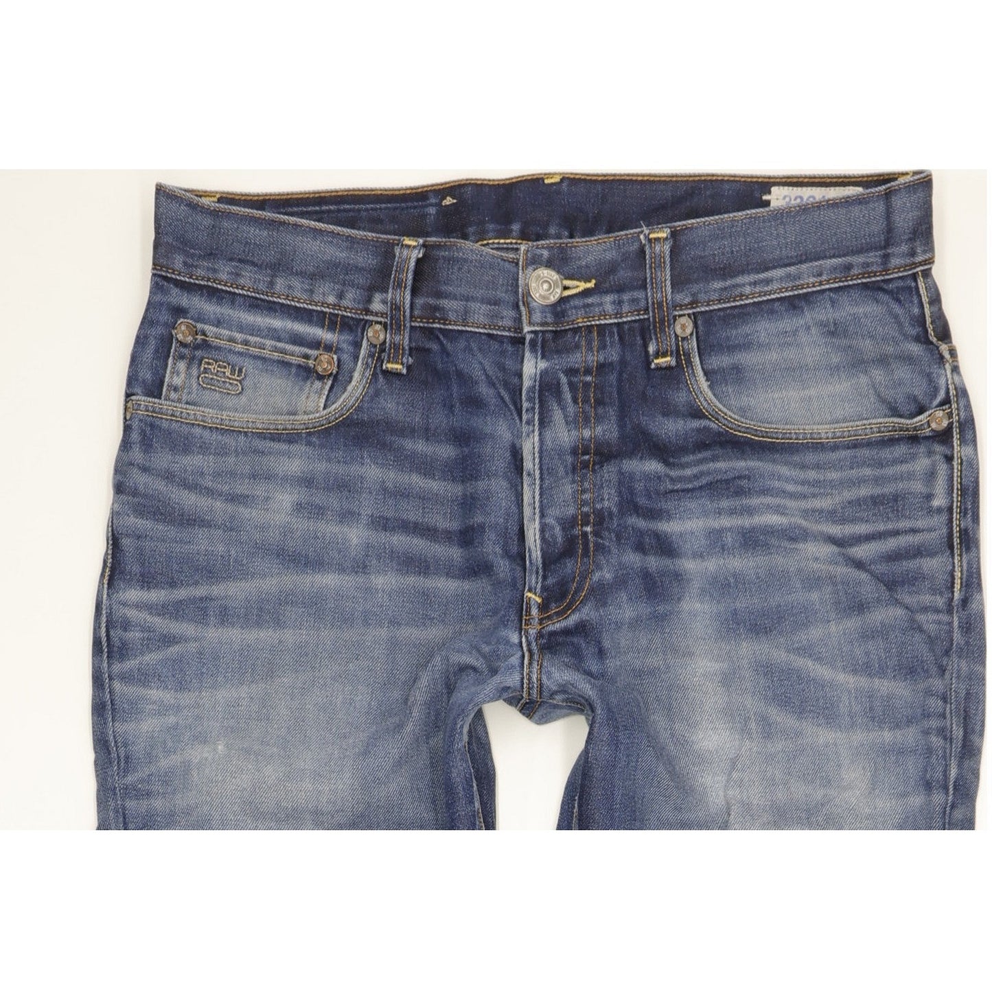 G-Star 3301 Men Blue Straight Slim Jeans W33 L30