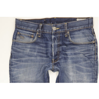 G-Star 3301 Men Blue Straight Slim Jeans W33 L30