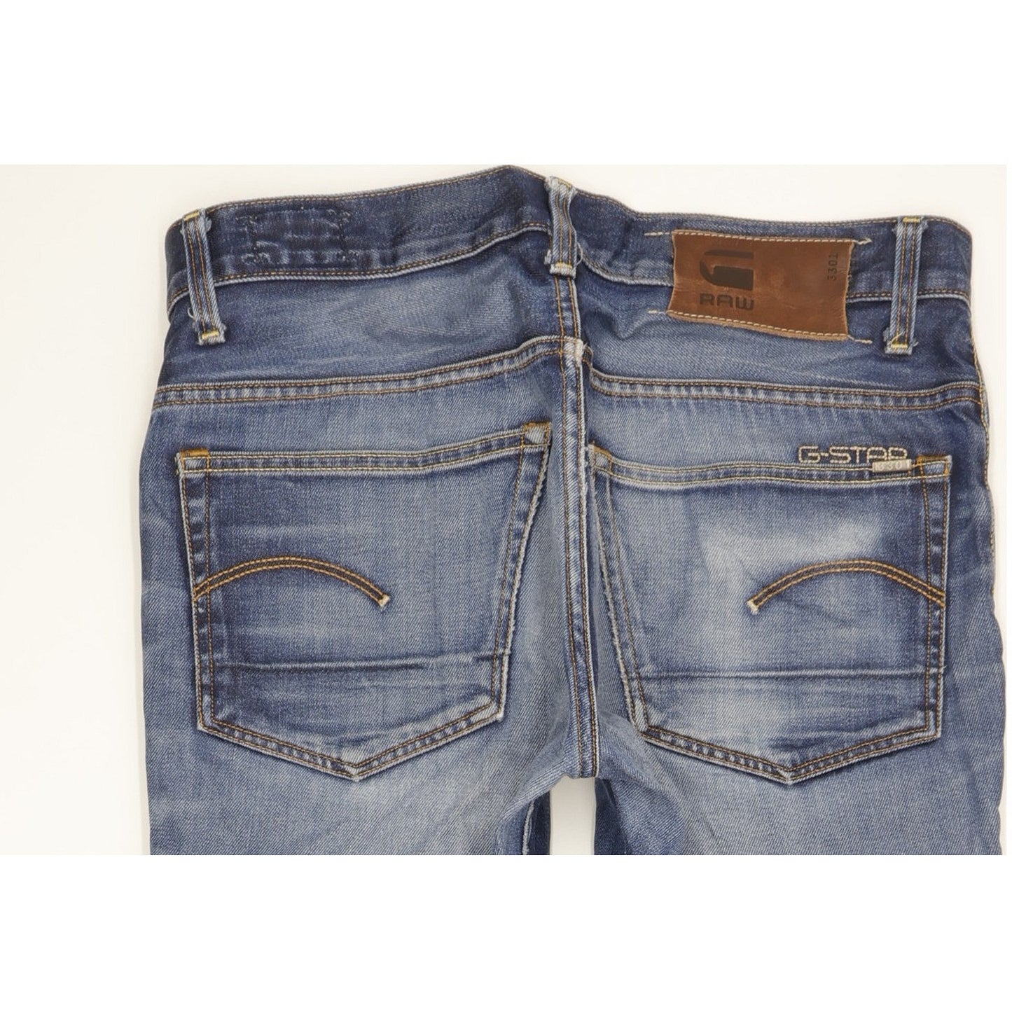 G-Star 3301 Men Blue Straight Slim Jeans W33 L30