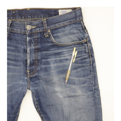 G-Star 3301 Men Blue Straight Slim Jeans W33 L30