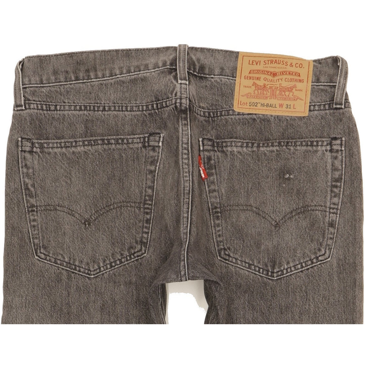 Levi's 502 Hi-Ball Men Grey Tapered Regular Stretch Jeans W31 L29