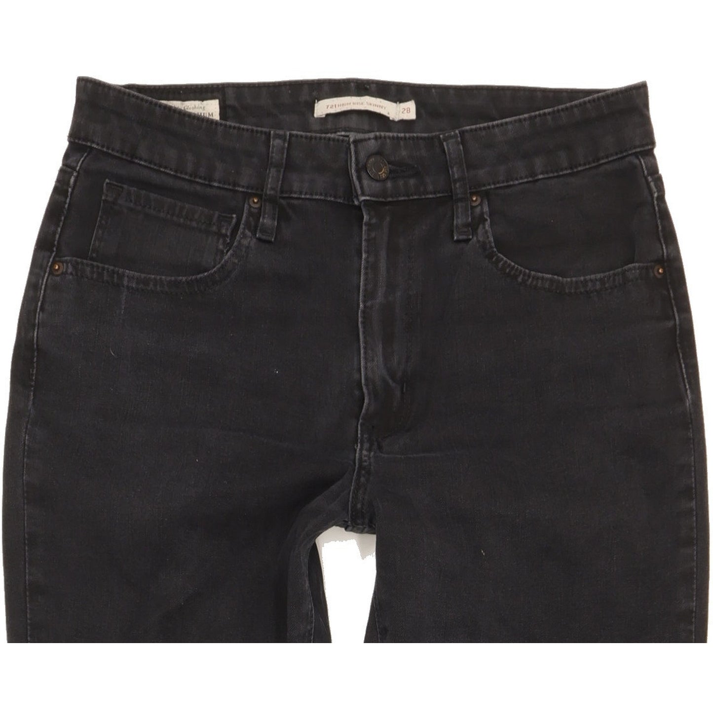 Levi's 721 Black Skinny Slim Stretch Jeans High Waisted W28 L30