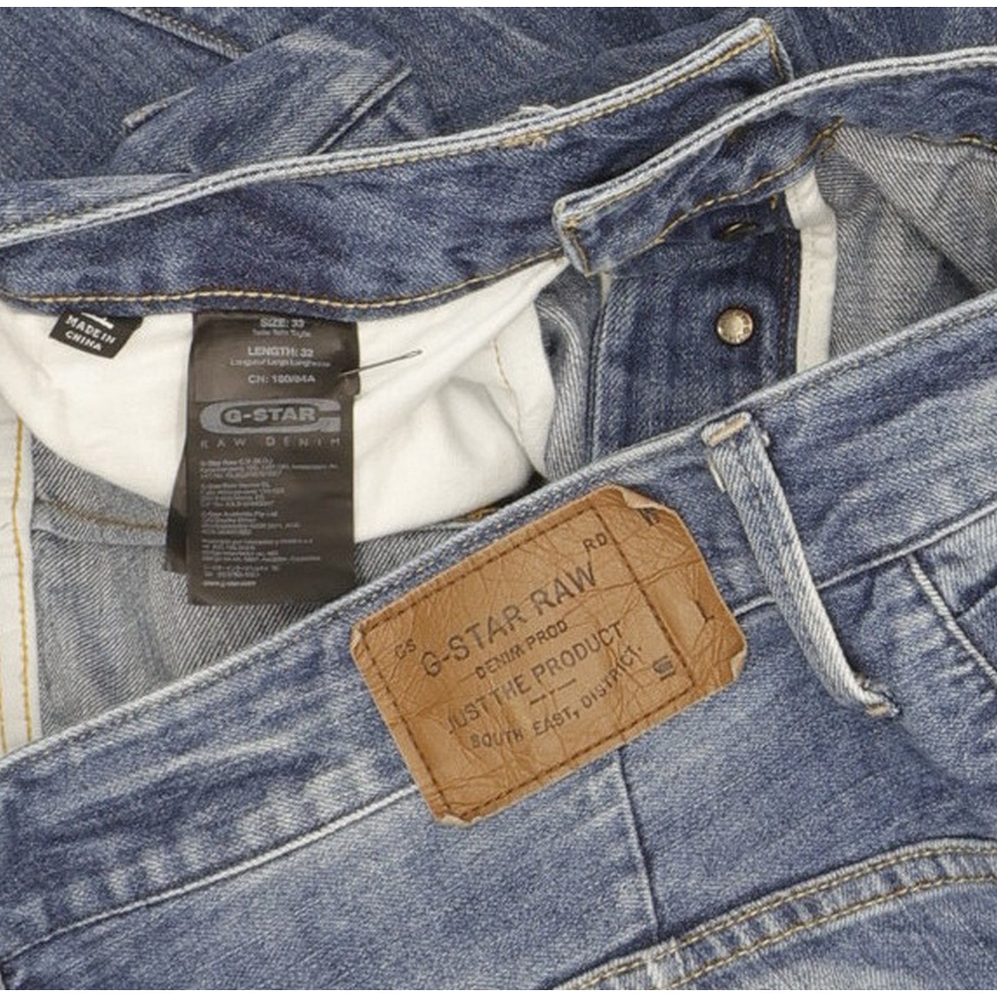 G-Star Type C 3D Men Blue Tapered Loose Jeans W33 L32