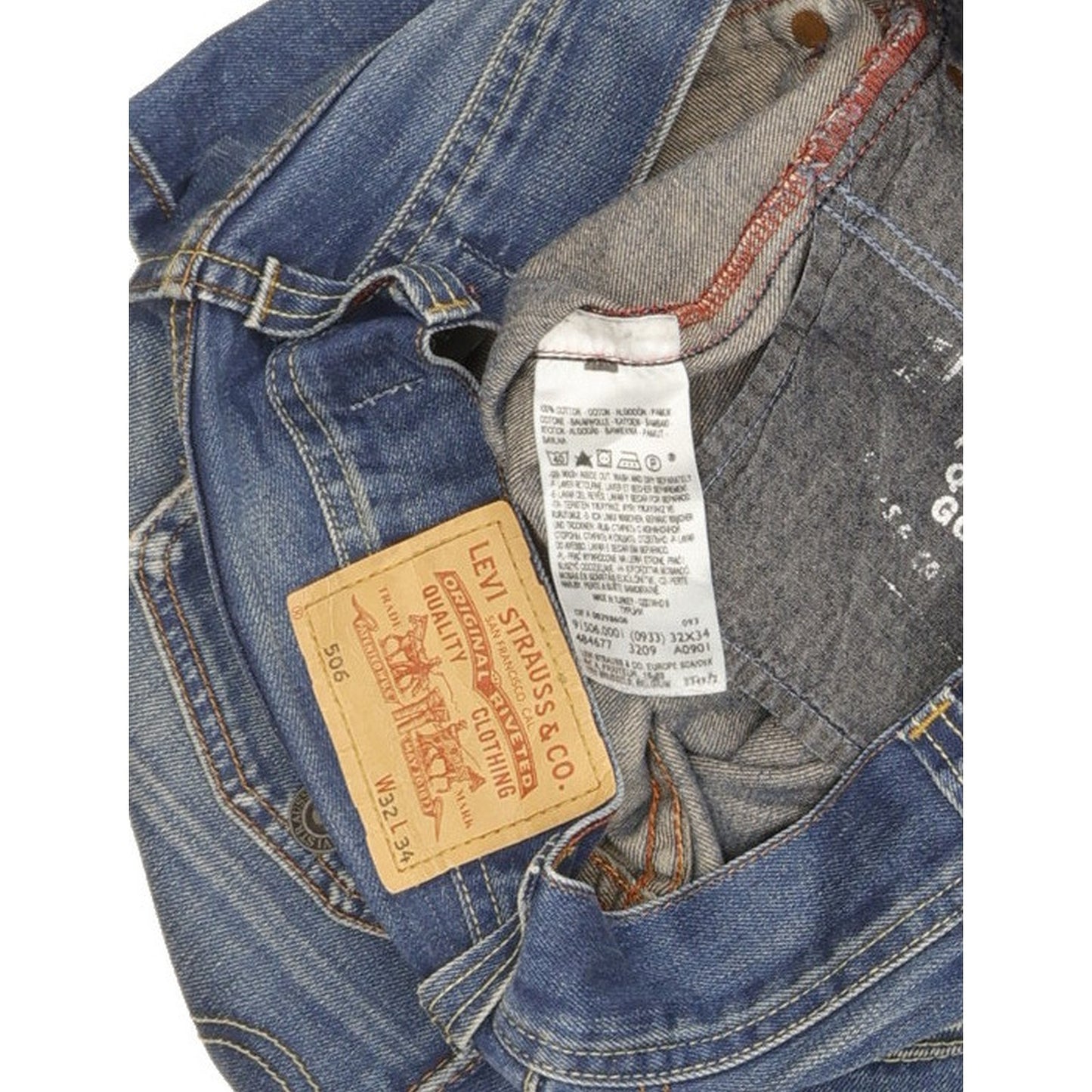 Levi's 506 Men Blue Straight Regular Jeans W32 L33