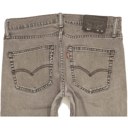Levi's 511 Men Grey Straight Slim Stretch Jeans W32 L30