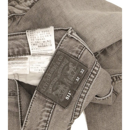 Levi's 511 Men Grey Straight Slim Stretch Jeans W32 L30