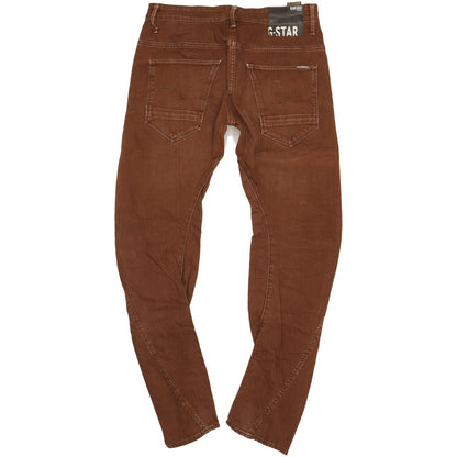 G-Star Arc 3D Men Brown Tapered Slim Stretch Jeans W34 L32