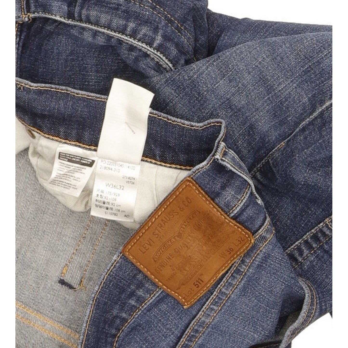 Levi's 511 Men Blue Straight Slim Stretch Jeans W36 L32