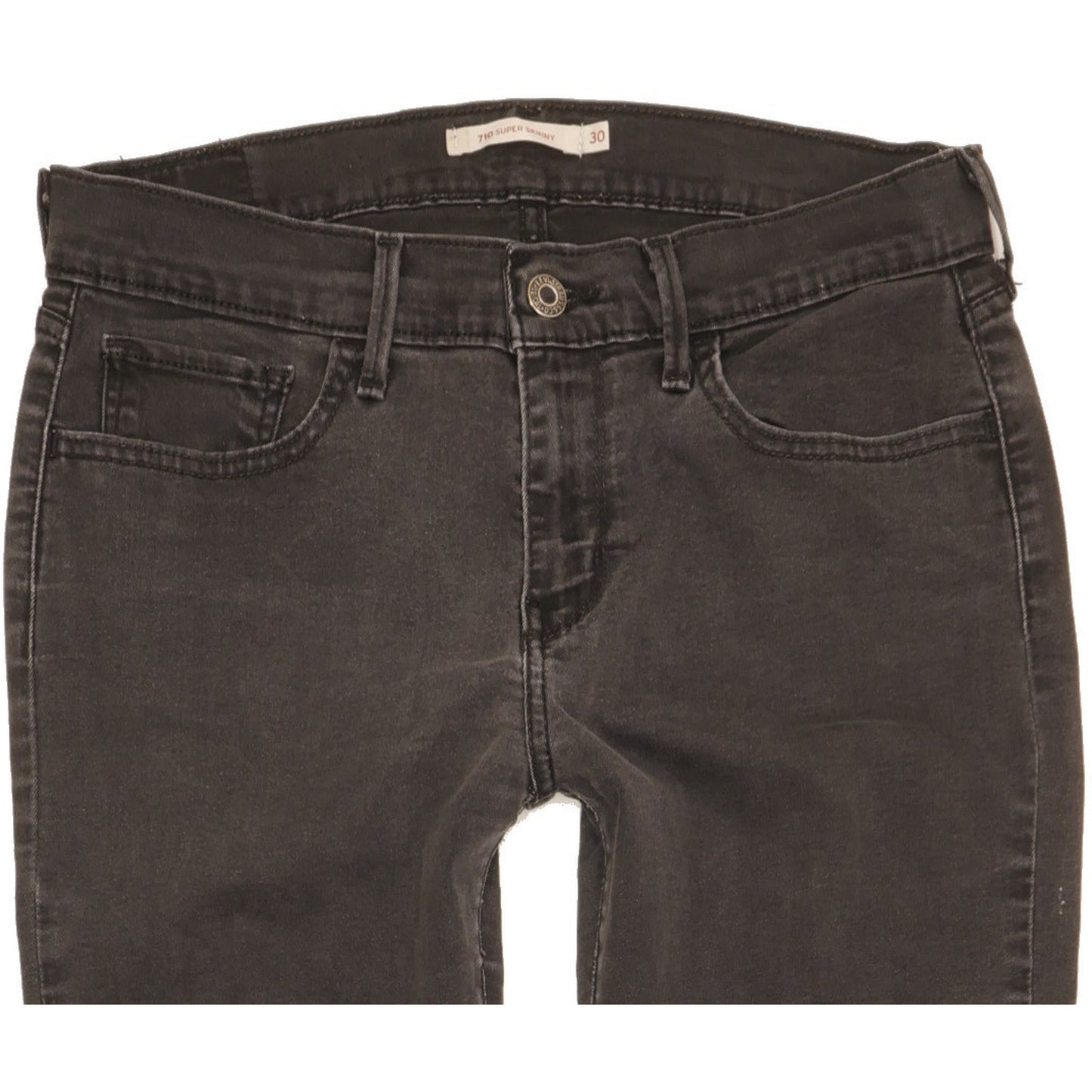 Levi's 710 Super Women Black Skinny Slim Stretch Jeans W30 L32