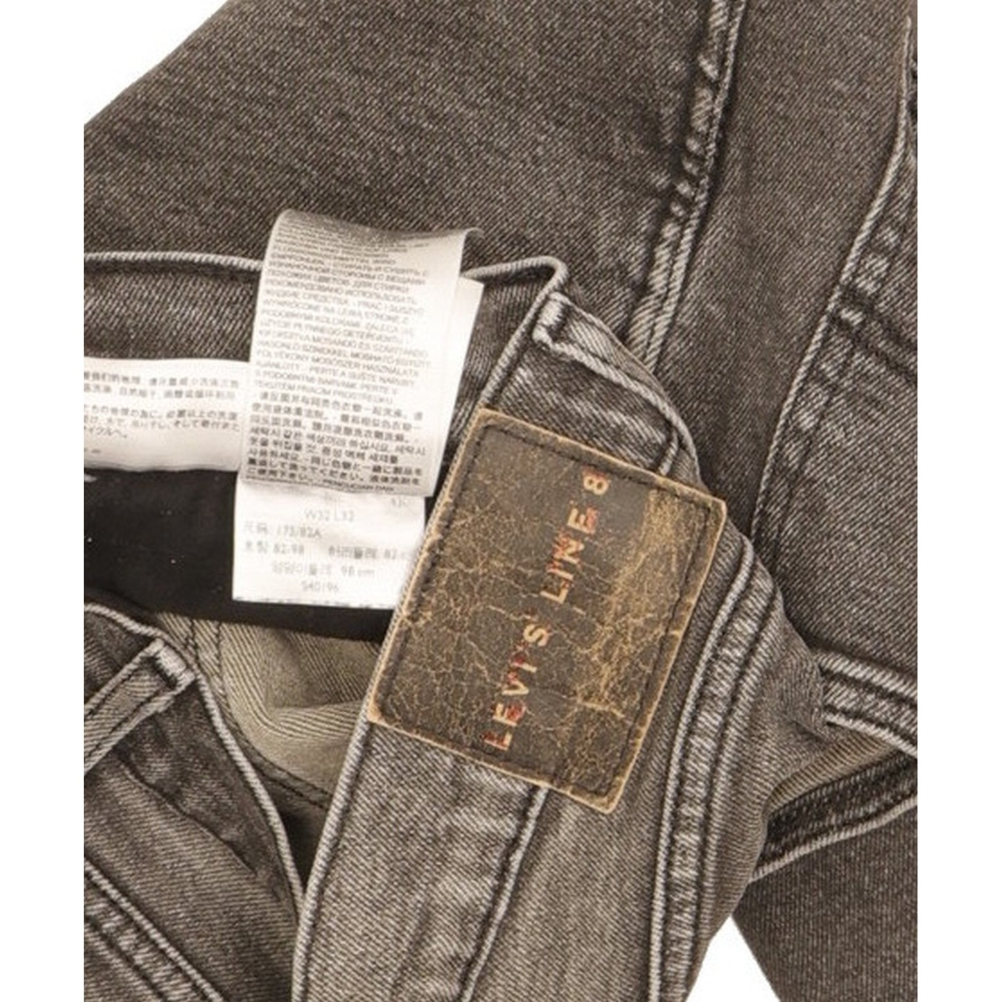 Levi's Line 8 Men Grey Skinny Slim Stretch Jeans W32 L31