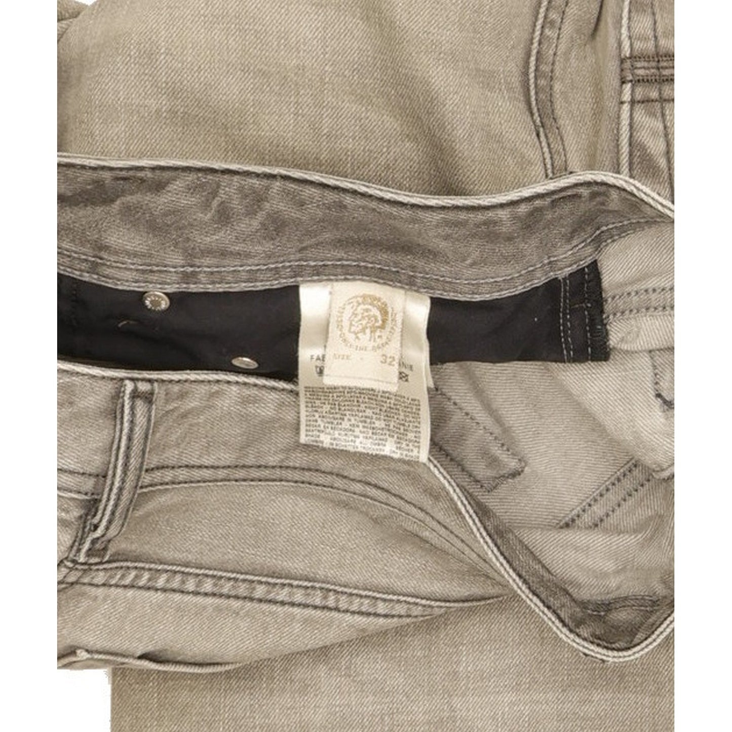 Diesel Zatiny Men Grey Bootcut Regular Jeans W32 L34