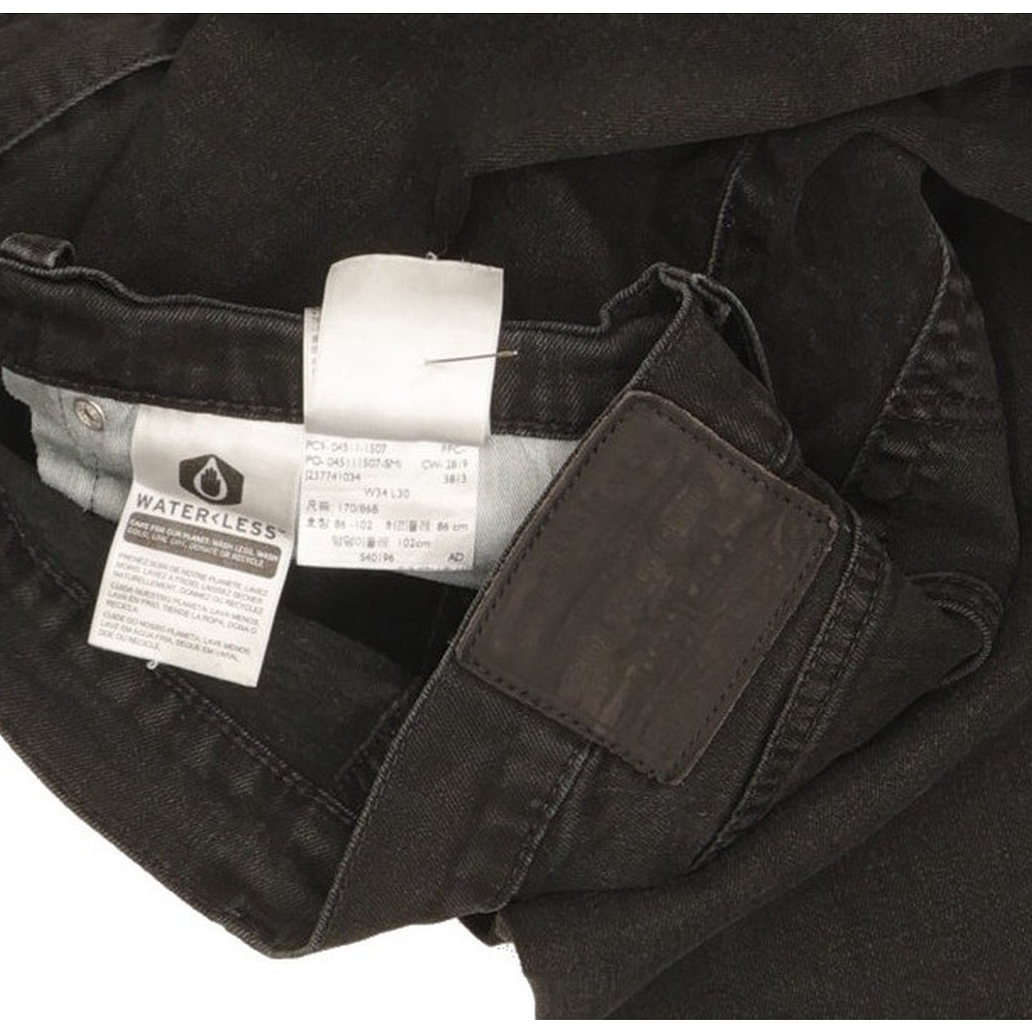 Levi's 511 Men Black Straight Slim Stretch Jeans W34 L28