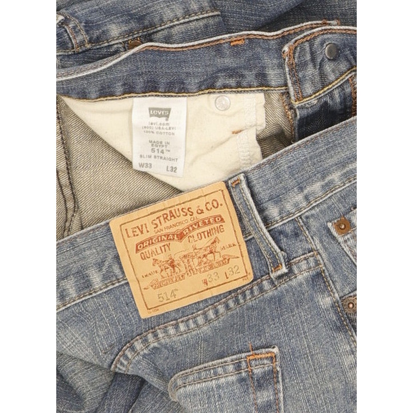 Levi's 514 Men Blue Straight Slim Jeans W33 L32