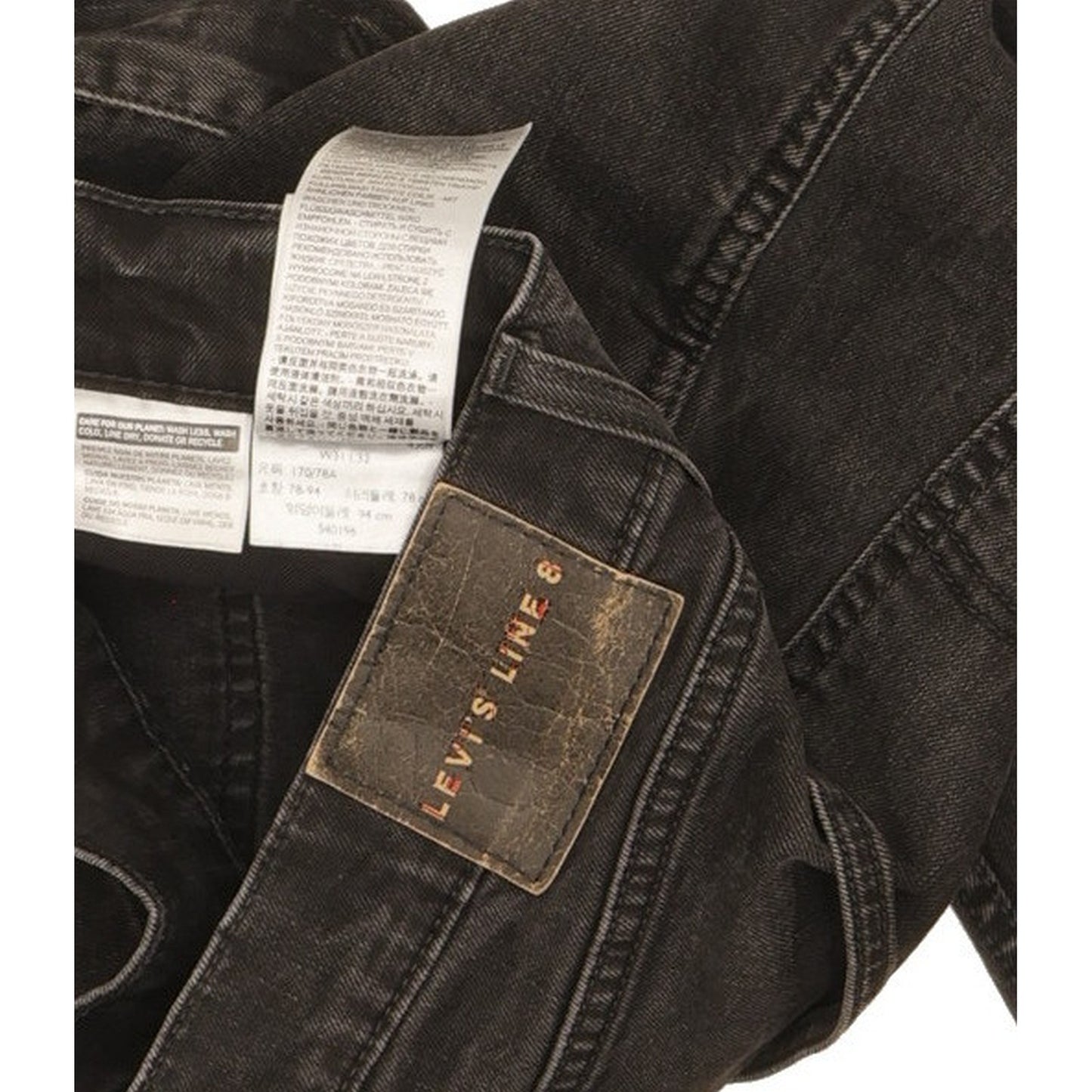 Levi's Line 8 Men Black Skinny Slim Stretch Jeans W31 L29