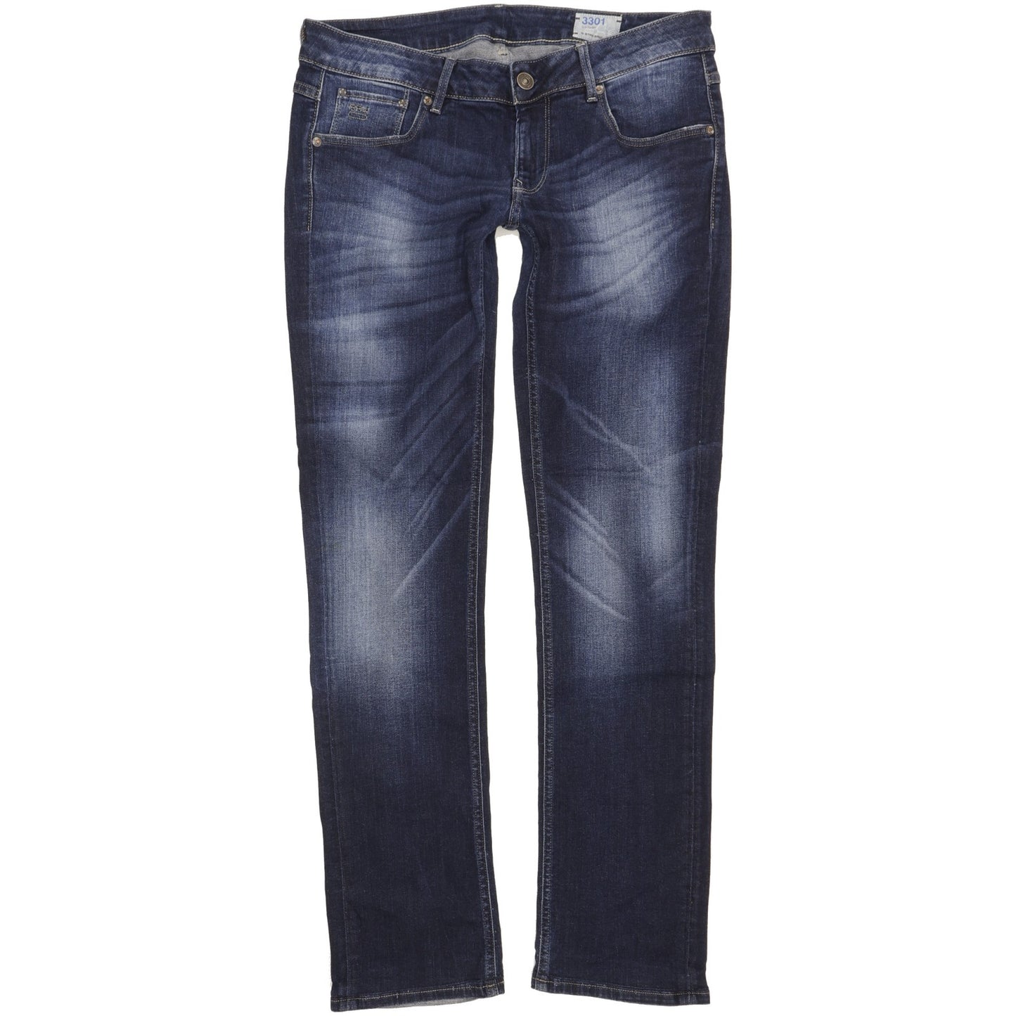 G-Star 3301 Women Blue Straight Slim Stretch Jeans W33 L32