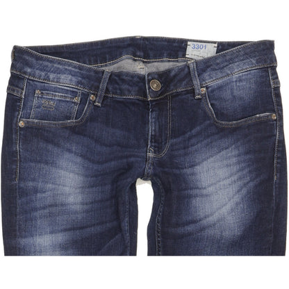 G-Star 3301 Women Blue Straight Slim Stretch Jeans W33 L32