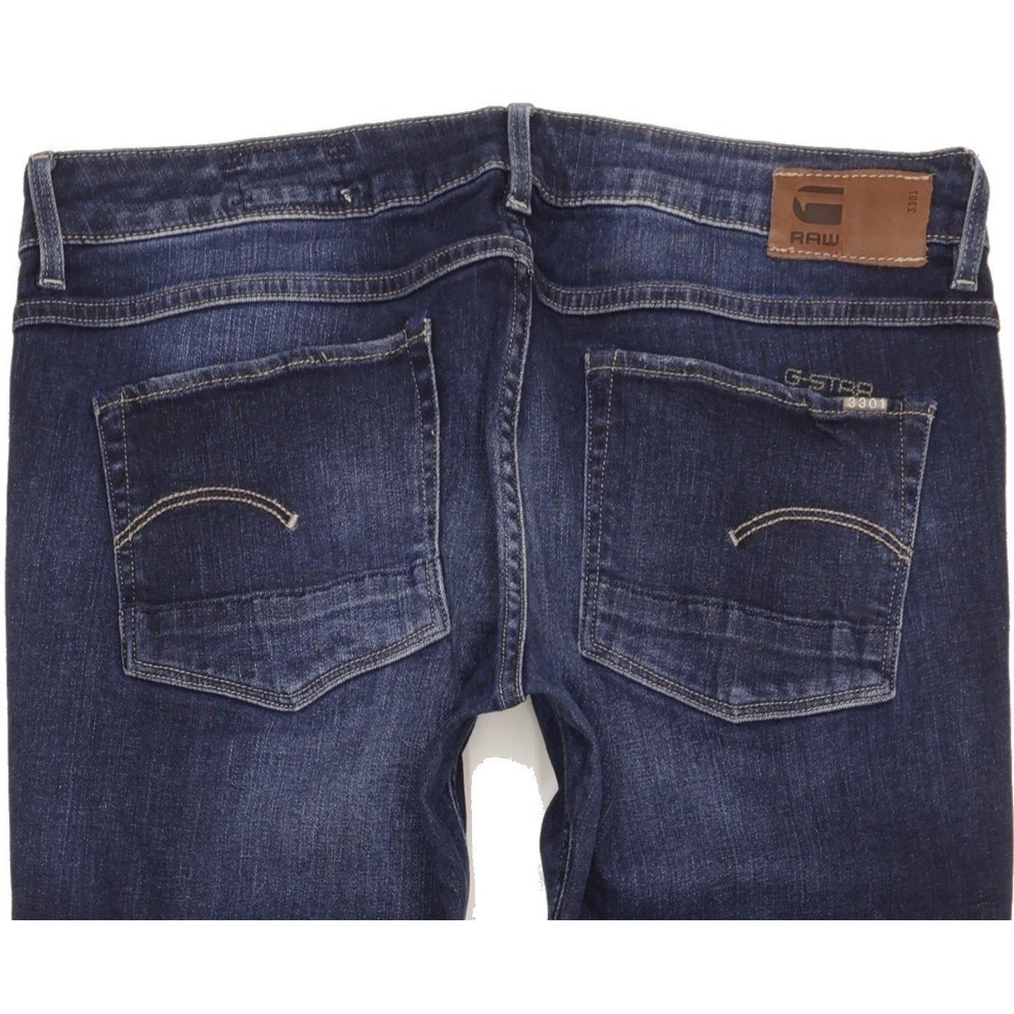 G-Star 3301 Women Blue Straight Slim Stretch Jeans W33 L32
