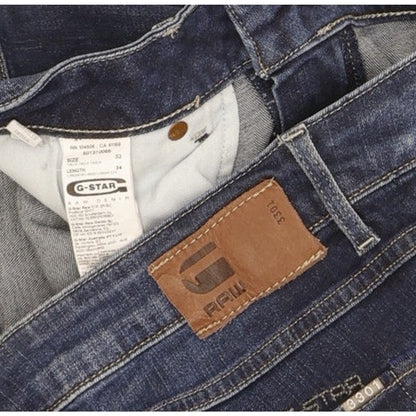 G-Star 3301 Women Blue Straight Slim Stretch Jeans W33 L32