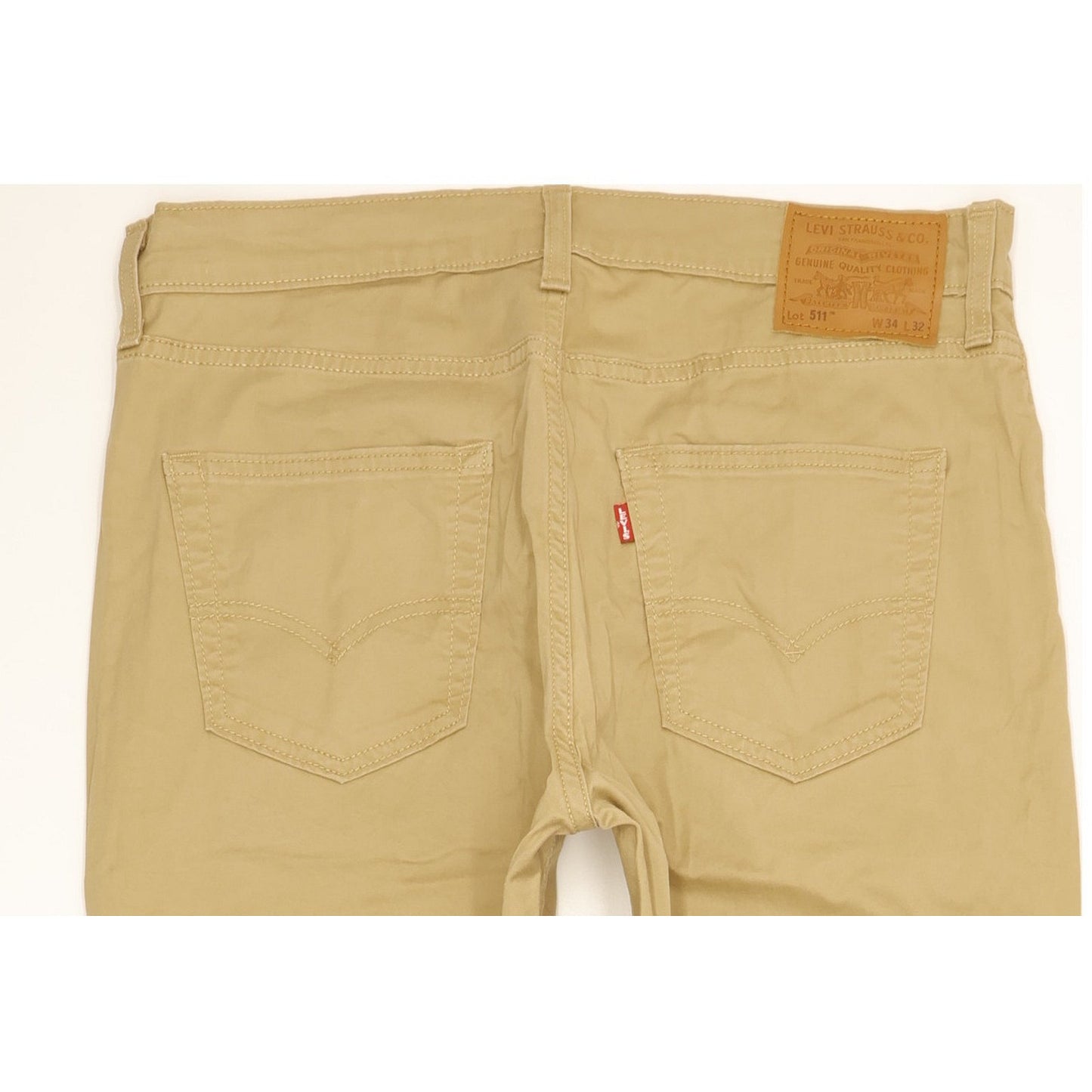 Levi's 511 Men Beige Straight Slim Stretch Jeans W34 L27