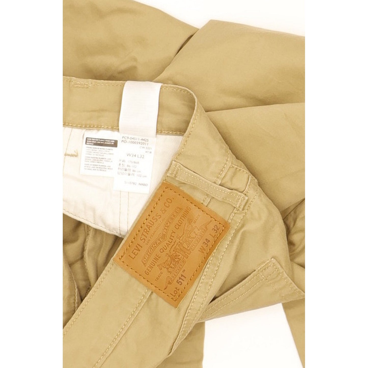 Levi's 511 Men Beige Straight Slim Stretch Jeans W34 L27