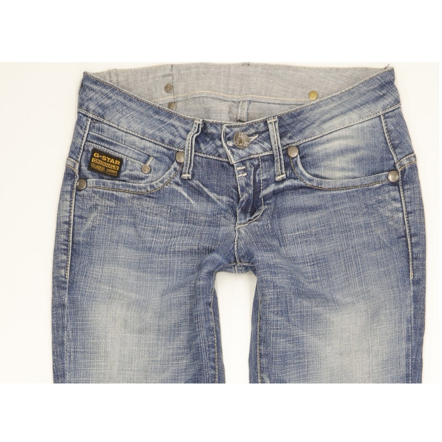 G-Star Women Blue Straight Slim Stretch Jeans W27 L33