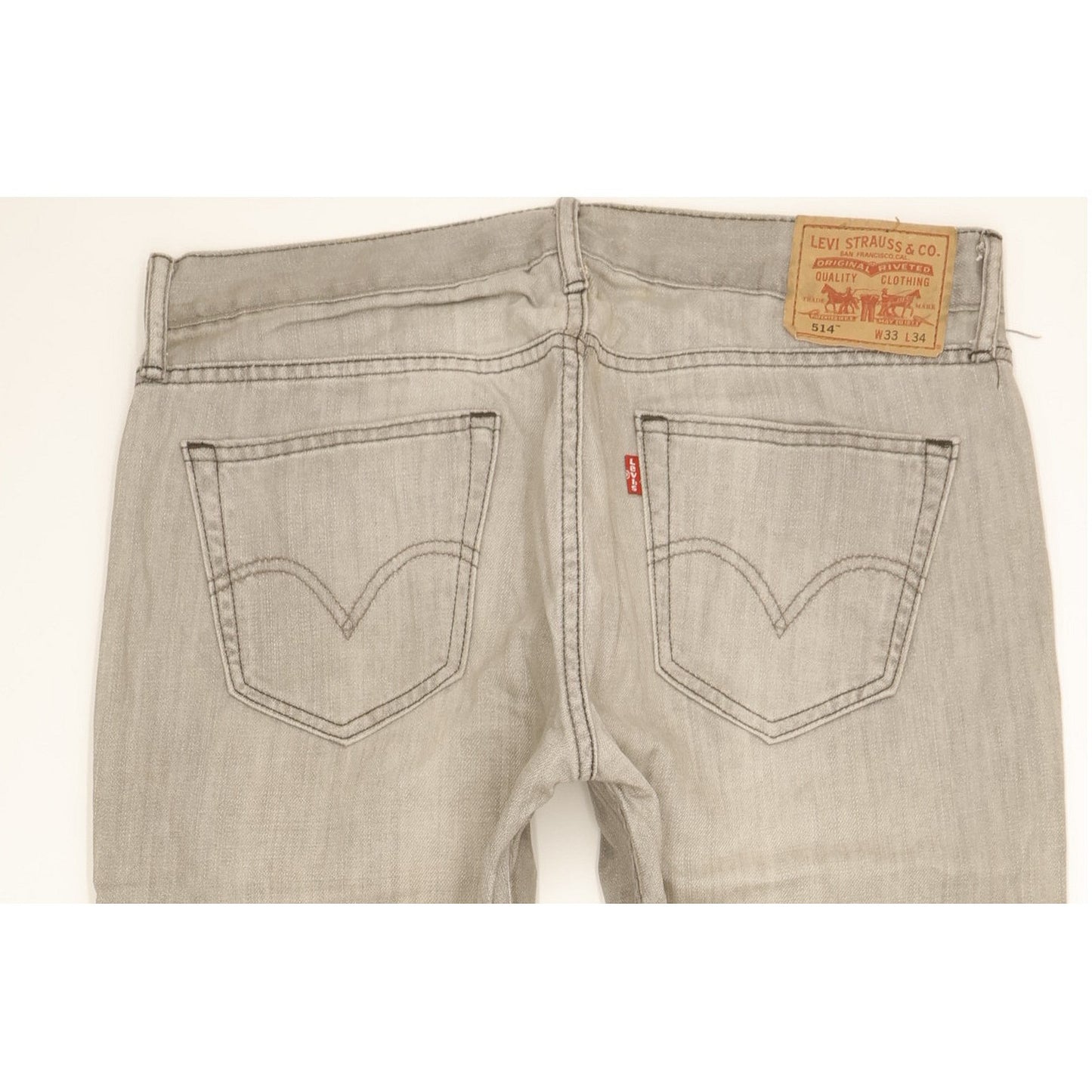 Levi's 514 Men Grey Straight Slim Jeans W33 L34