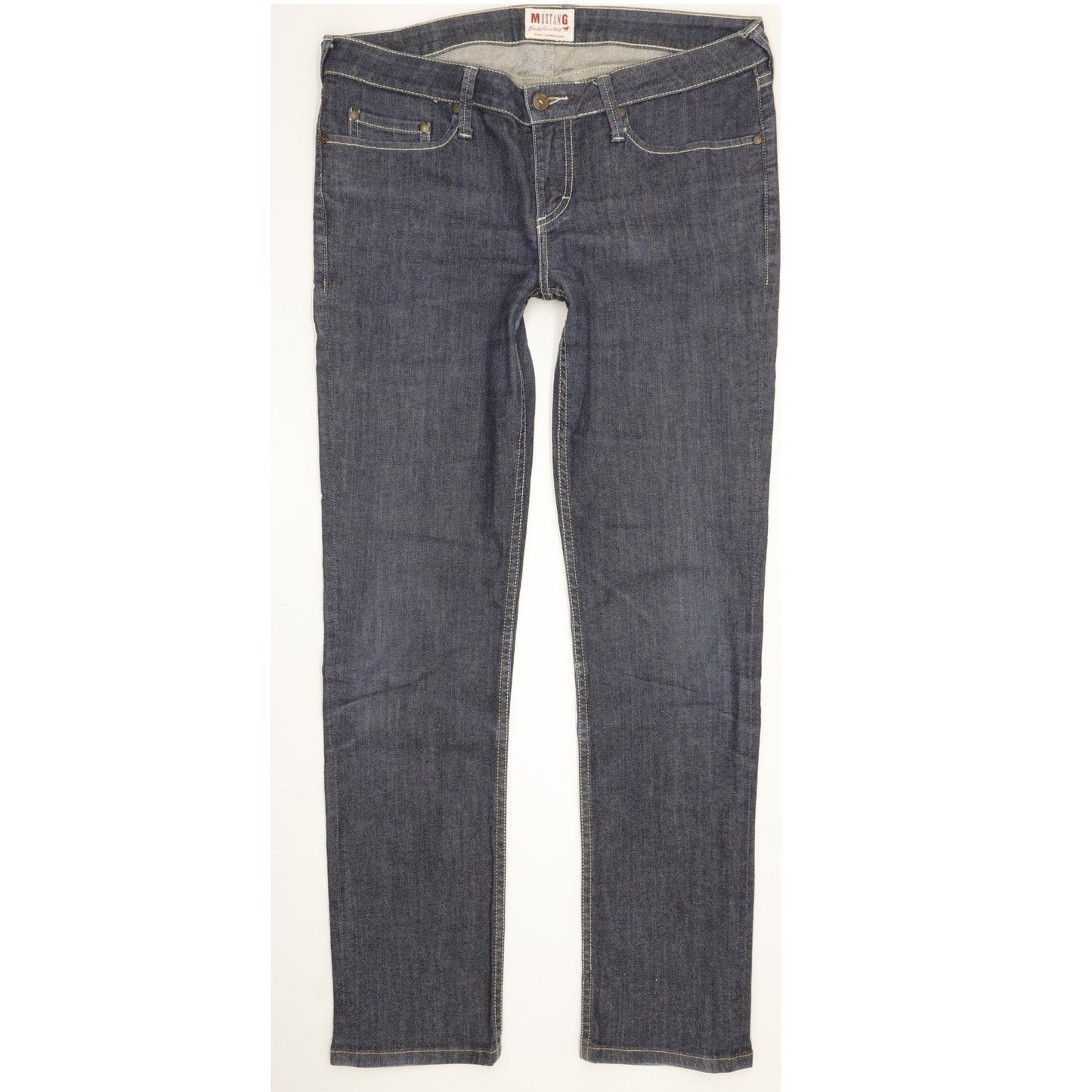 Mustang Men Blue Straight Slim Stretch Jeans W32 L31