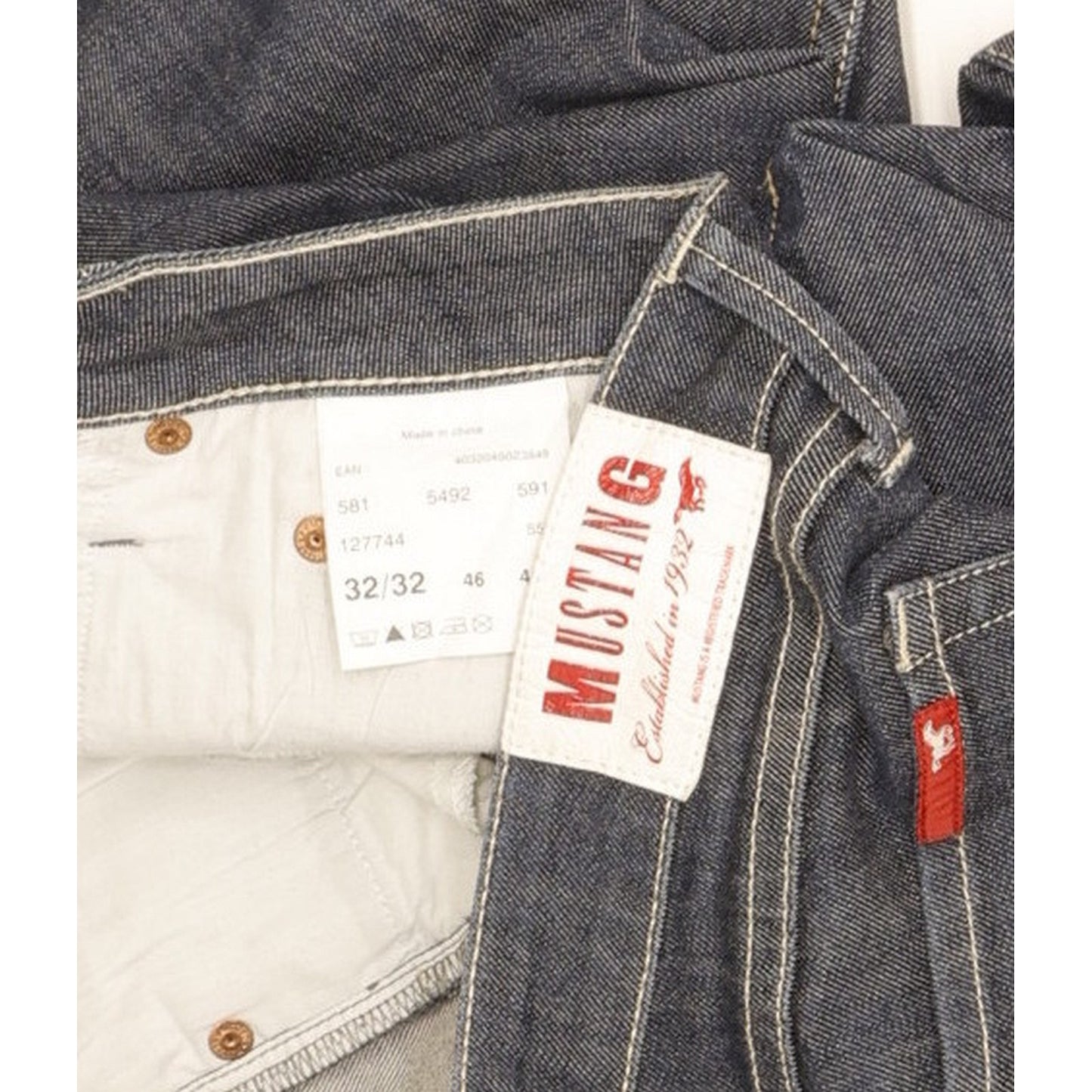Mustang Men Blue Straight Slim Stretch Jeans W32 L31