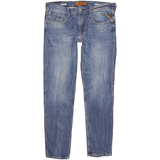 Replay Men Blue Tapered Slim Stretch Jeans W34 L30