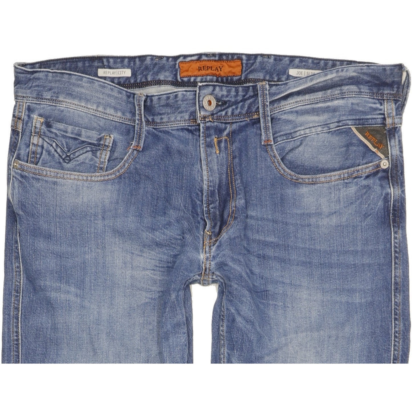 Replay Men Blue Tapered Slim Stretch Jeans W34 L30