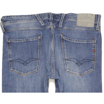 Replay Men Blue Tapered Slim Stretch Jeans W34 L30