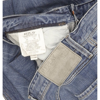 Replay Men Blue Tapered Slim Stretch Jeans W34 L30