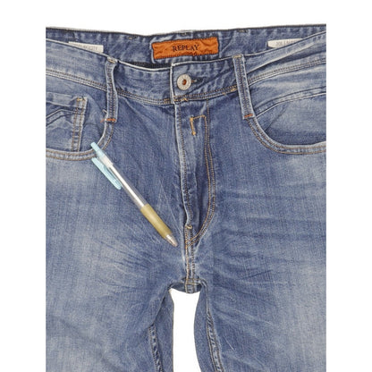 Replay Men Blue Tapered Slim Stretch Jeans W34 L30