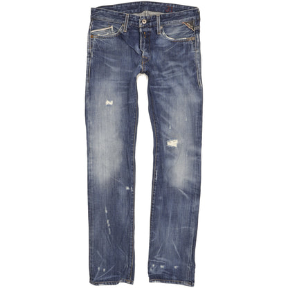 Replay Men Blue Straight Slim Jeans W31 L32