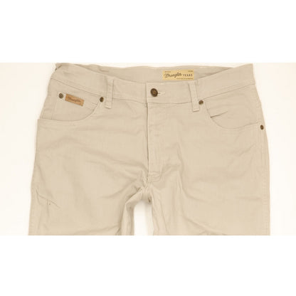 Wrangler Texas Men Beige Straight Regular Stretch Jeans W34 L33