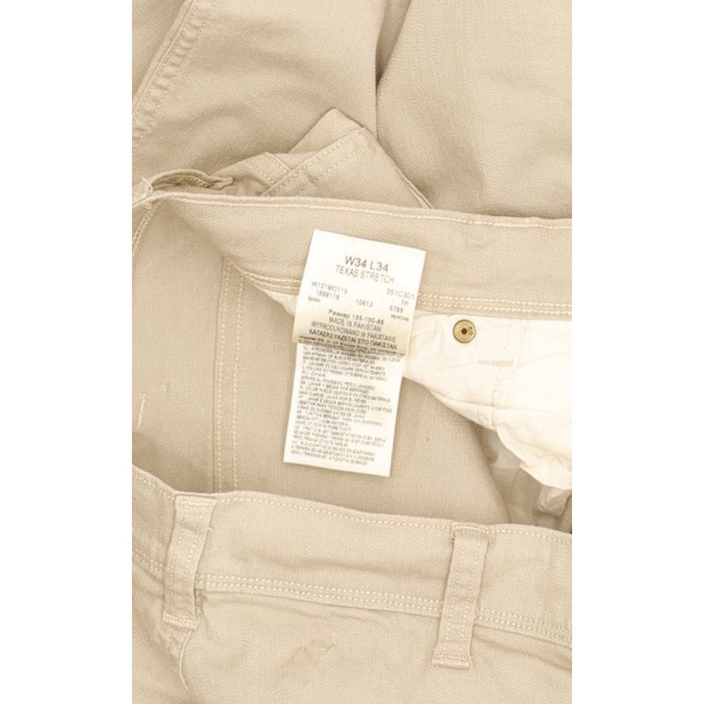 Wrangler Texas Men Beige Straight Regular Stretch Jeans W34 L33