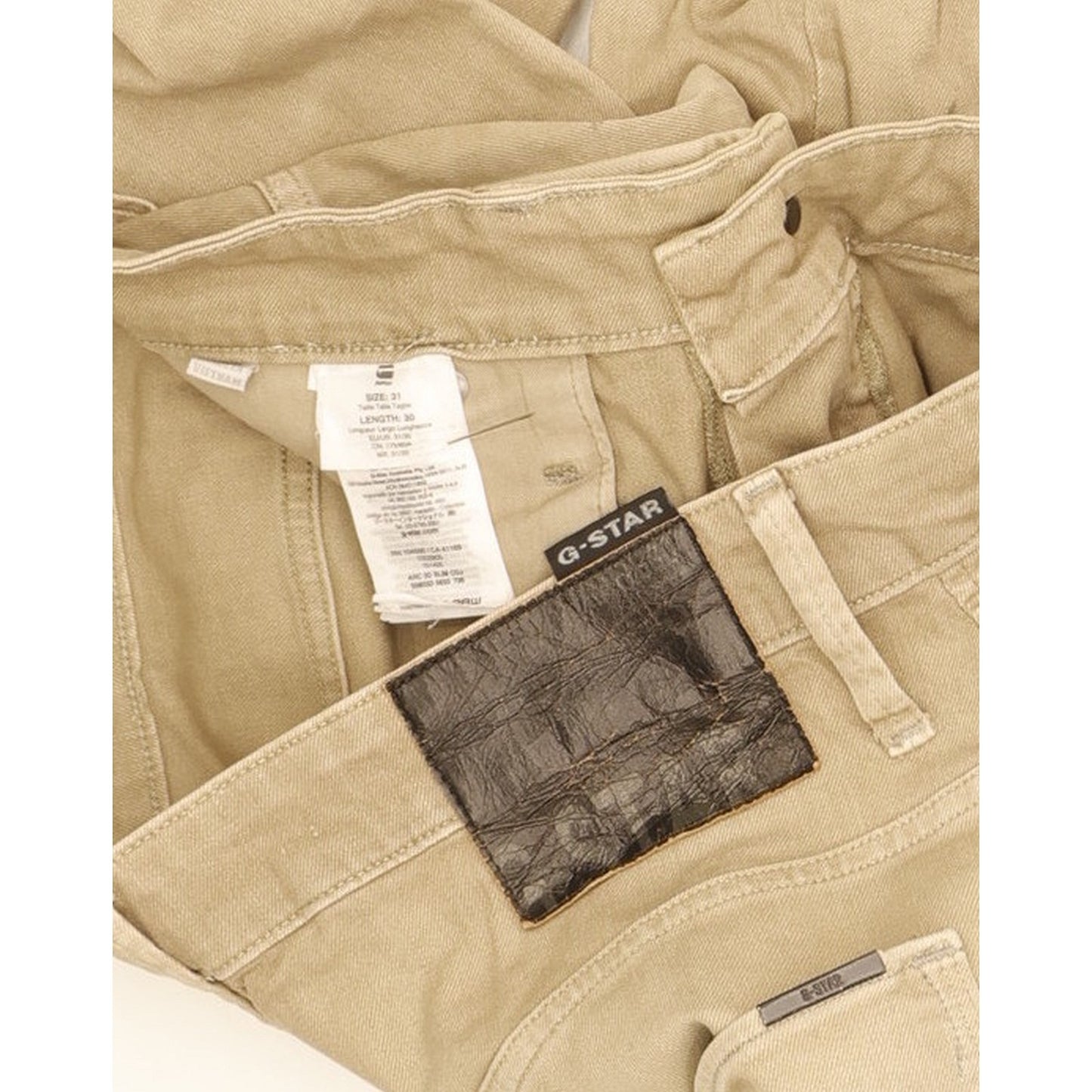 G-Star Arc 3D Men Beige Tapered Slim Stretch Jeans W31 L30