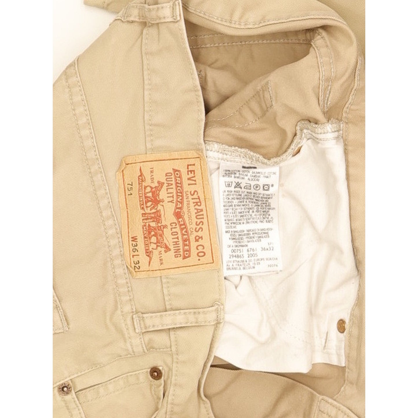 Levi's 751 Men Beige Straight Regular Jeans W36 L31